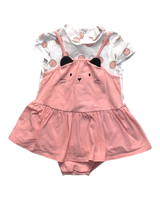 A Pink Sleeveless Rompers from Mayoral in size 12-18M for girl. (Front View)