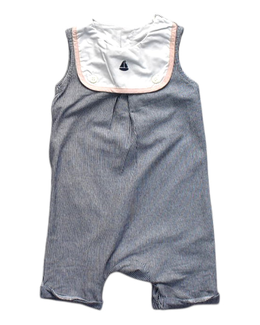 A Blue Sleeveless Rompers from Mothercare in size 3-6M for boy. (Front View)