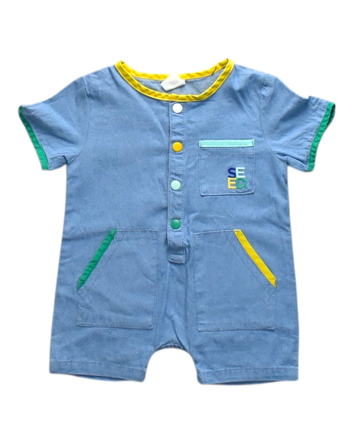 A Multicolour Short Sleeve Rompers from Seed in size 3-6M for boy. (Front View)