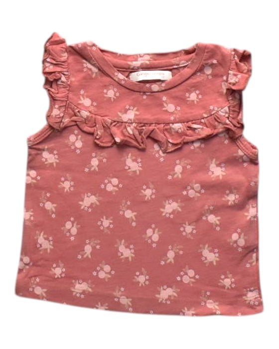 A Pink Sleeveless Tops from Gingersnaps in size 6-12M for girl. (Front View)