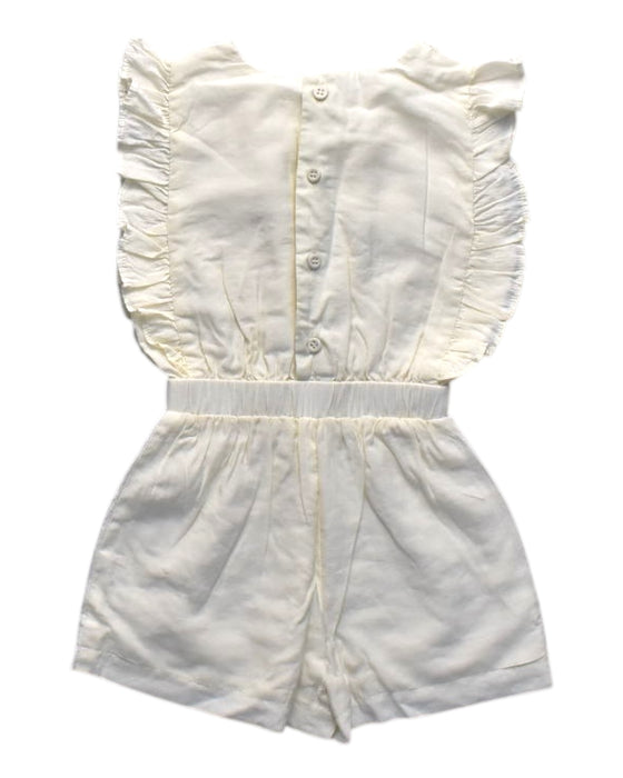 A White Sleeveless Rompers from Our Mini Nature in size 2T for girl. (Back View)