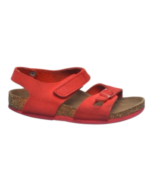 A Red Sandals from Birkenstock in size 6T for girl. (Front View)