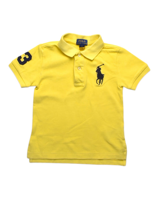 A Yellow Short Sleeve Polos from Polo Ralph Lauren in size 3T for boy. (Front View)