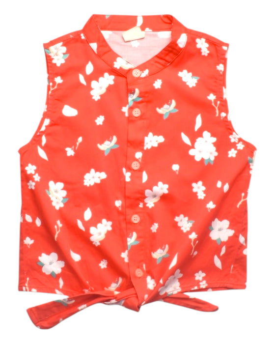 A Red Sleeveless Shirts from Elly in size 8Y for girl. (Front View)
