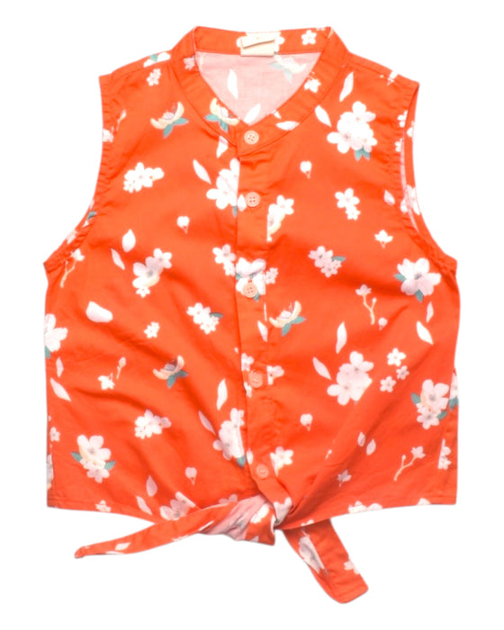 A Orange Sleeveless Shirts from Elly in size 8Y for girl. (Front View)