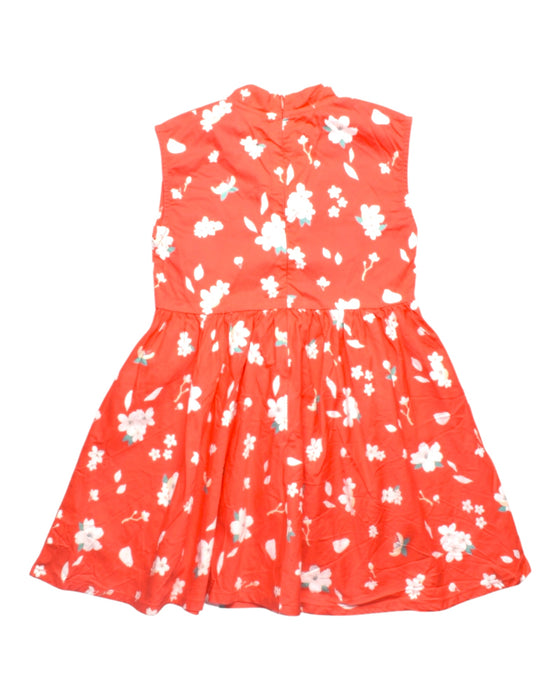 A Red Sleeveless Dresses from Elly in size 3T for girl. (Back View)