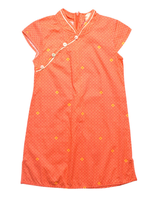 A Orange Short Sleeve Dresses from Elly in size 4T for girl. (Front View)