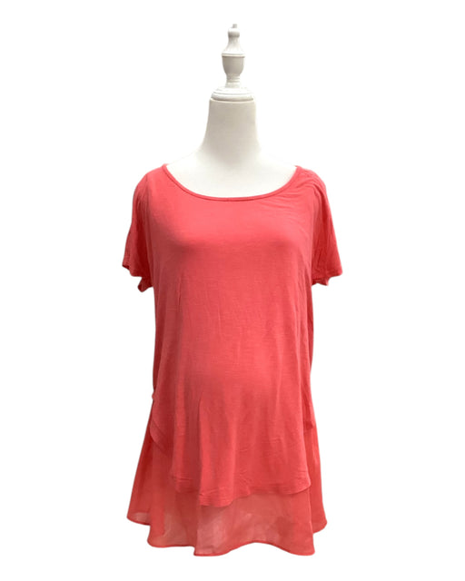 A Pink Short Sleeve Tops from Seraphine in size Maternity-S for maternity. (Front View)