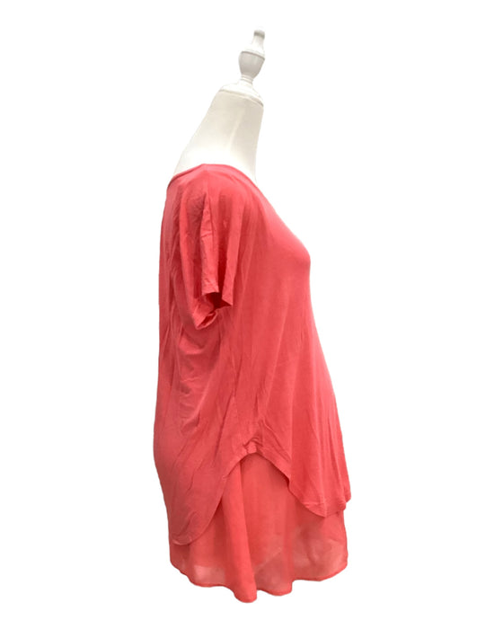 A Pink Short Sleeve Tops from Seraphine in size Maternity-S for maternity. (Back View)
