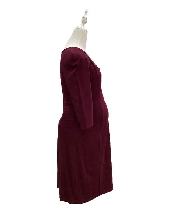 A Burgundy Long Sleeve Dresses from Seraphine in size Maternity-S for maternity. (Back View)