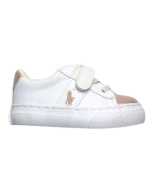 A White Sneakers from Polo Ralph Lauren in size 12-18M for girl. (Front View)