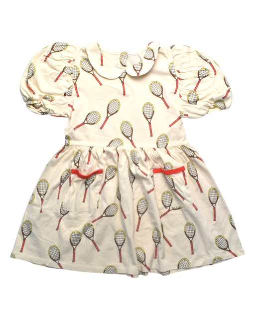 A White Short Sleeve Dresses from Mini Rodini in size 5T for girl. (Front View)