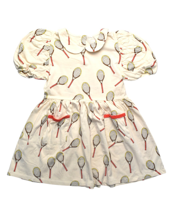 A White Short Sleeve Dresses from Mini Rodini in size 10Y for girl. (Front View)