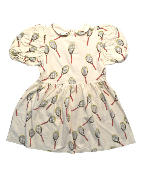 A White Short Sleeve Dresses from Mini Rodini in size 10Y for girl. (Back View)