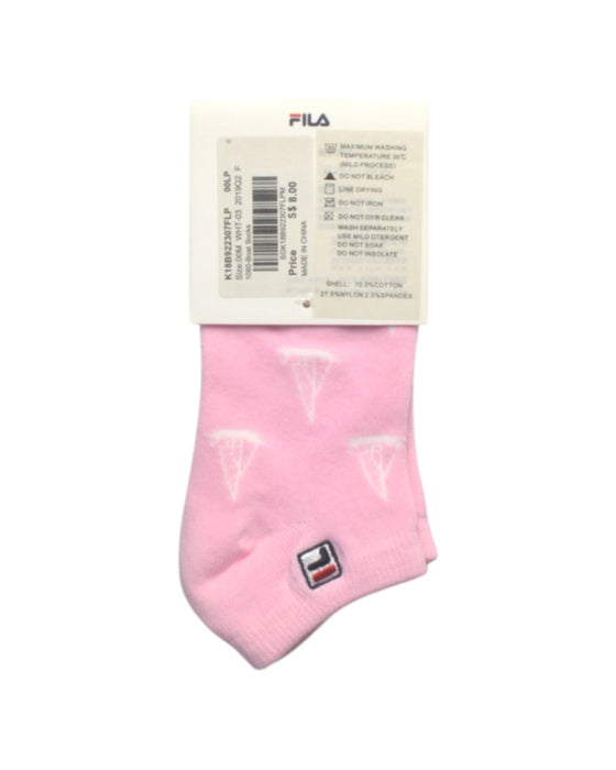 A Pink Socks from Fila in size 3T for girl. (Back View)