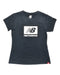 A Black Short Sleeve T Shirts from New Balance in size 10Y for girl. (Front View)