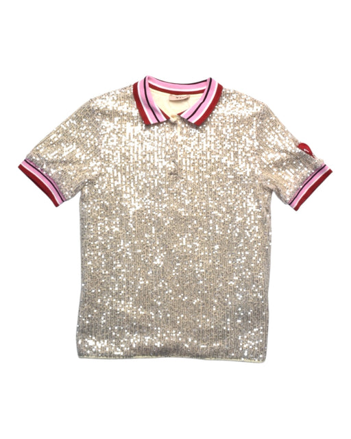 A Silver Short Sleeve Polos from Nº21 in size 10Y for girl. (Front View)