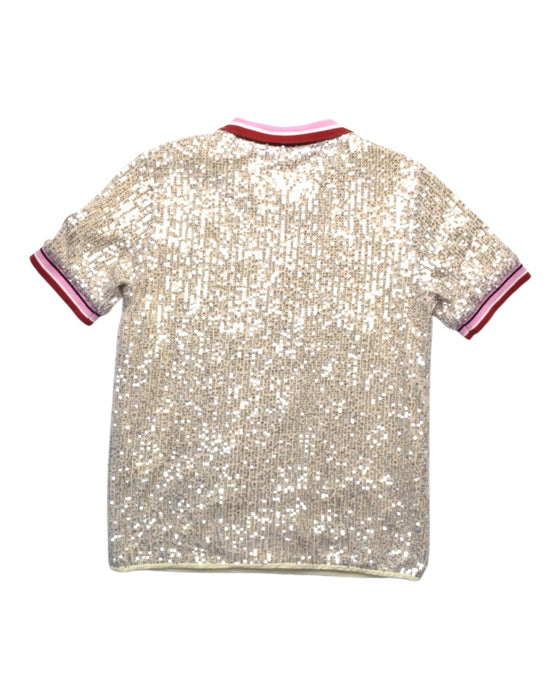A Silver Short Sleeve Polos from Nº21 in size 10Y for girl. (Back View)