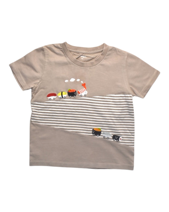 A Beige Short Sleeve T Shirts from Graniph in size 4T for boy. (Front View)