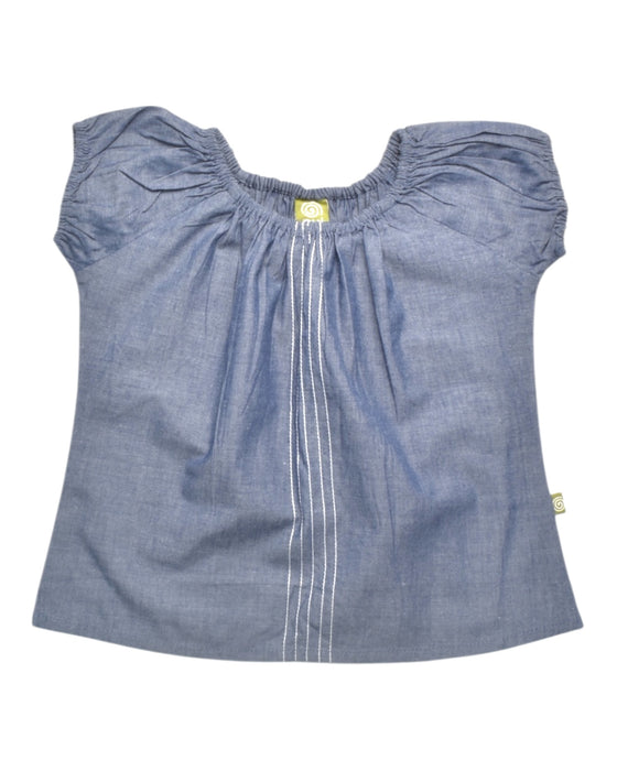 A Blue Short Sleeve Tops from Nui Organics in size 3T for girl. (Front View)