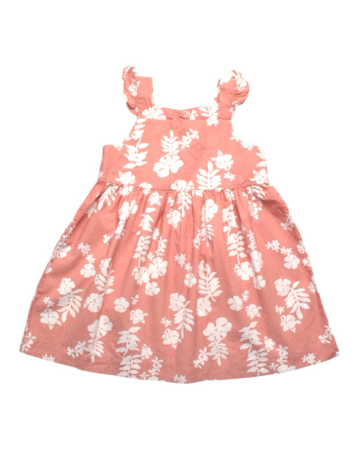 A Peach Sleeveless Dresses from Petit Bateau in size 3T for girl. (Front View)