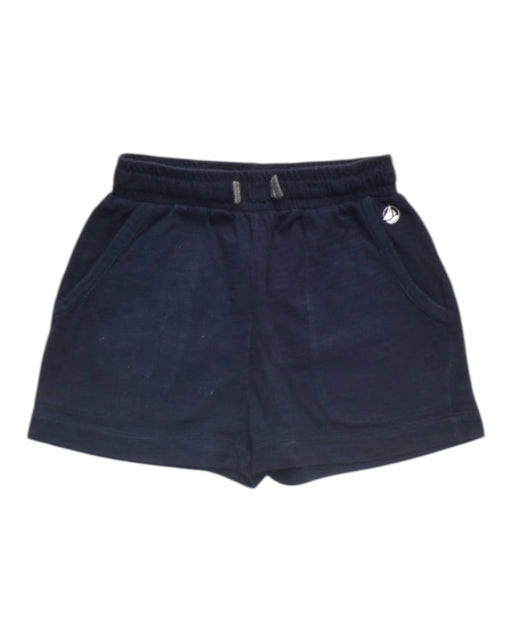 A Navy Shorts from Petit Bateau in size 4T for girl. (Front View)