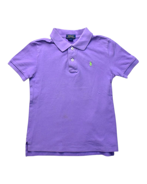 A Purple Short Sleeve Polos from Polo Ralph Lauren in size 7Y for boy. (Front View)