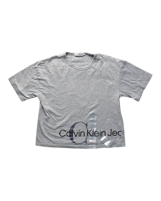 A Grey Short Sleeve T Shirts from Calvin Klein in size 12Y for girl. (Front View)