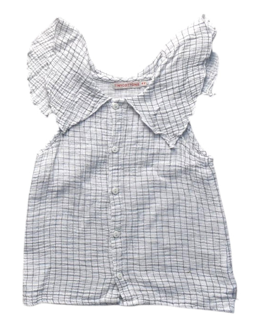 A White Sleeveless Tops from Tinycottons in size 4T for girl. (Front View)