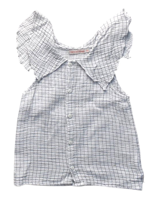 A White Sleeveless Tops from Tinycottons in size 4T for girl. (Front View)