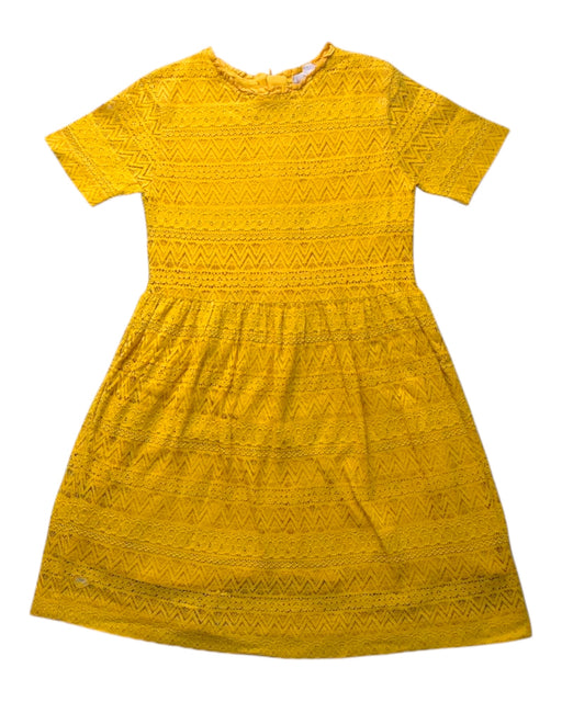 A Yellow Short Sleeve Dresses from Chateau de Sable in size 6T for girl. (Front View)