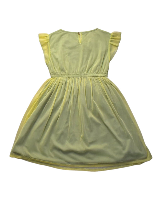 A Yellow Sleeveless Dresses from bloomB in size 5T for girl. (Back View)