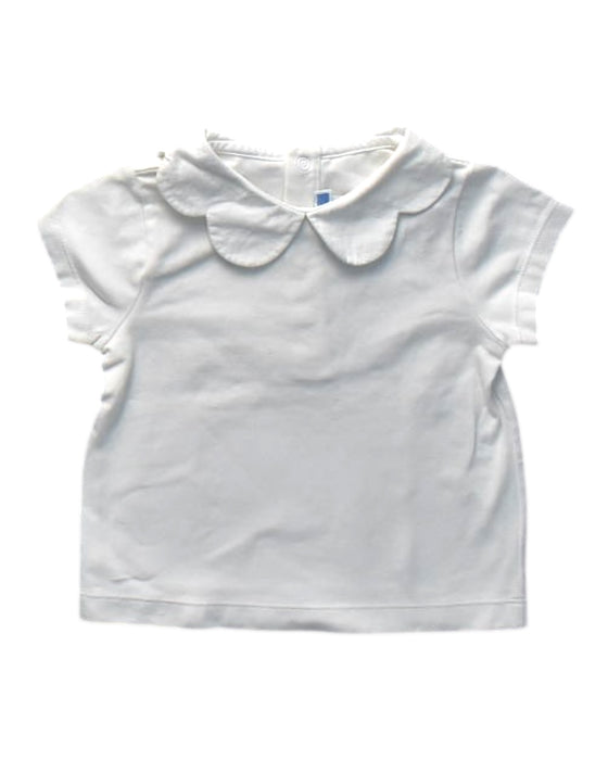 A White Short Sleeve Tops from Jacadi in size 12-18M for girl. (Front View)