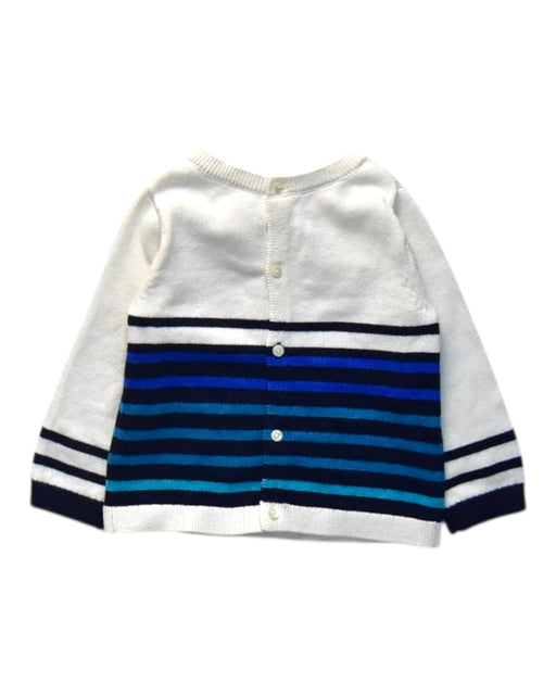 A White Cardigans from Jacadi in size 6-12M for girl. (Front View)