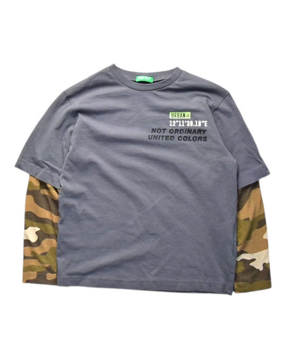 A Multicolour Long Sleeve T Shirts from United Colors Of Benetton in size 7Y for boy. (Front View)