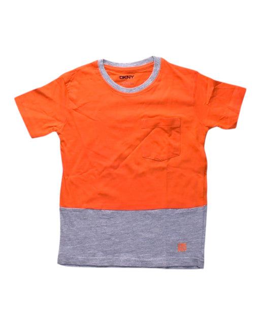 A Orange Short Sleeve T Shirts from DKNY in size 6T for boy. (Front View)