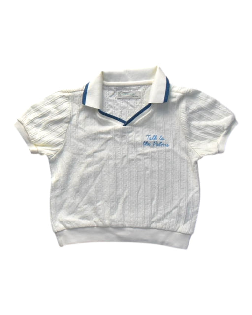 A White Short Sleeve Polos from Gingersnaps in size 4T for boy. (Front View)