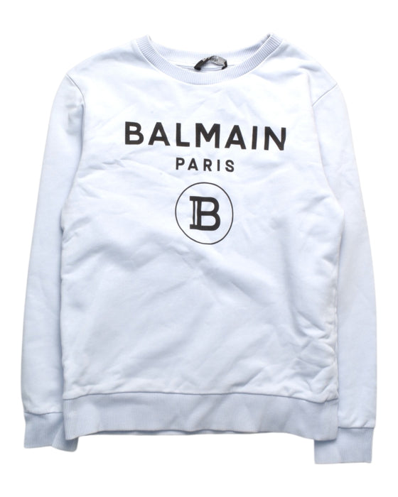 A White Crewneck Sweatshirts from Balmain in size 10Y for boy. (Front View)