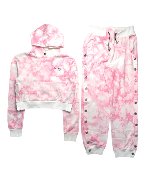 A Pink Pants Sets from Balmain in size 14Y for girl. (Front View)