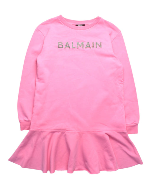 A Pink Sweater Dresses from Balmain in size 12Y for girl. (Front View)