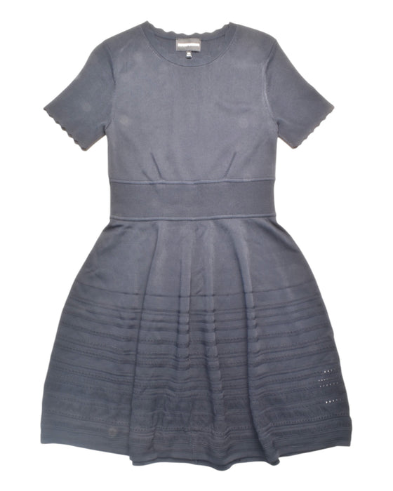 A Navy Short Sleeve Dresses from Emporio Armani in size 12Y for girl. (Front View)