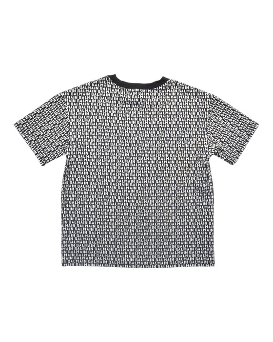 A Black Short Sleeve T Shirts from Balmain in size 10Y for boy. (Back View)