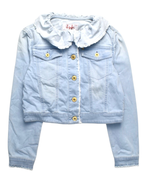 A Blue Lightweight Jackets from Il Gufo in size 12Y for girl. (Front View)
