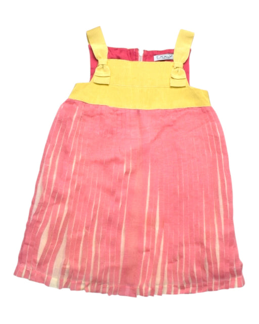 A Pink Sleeveless Dresses from MiMiSol in size 4T for girl. (Front View)