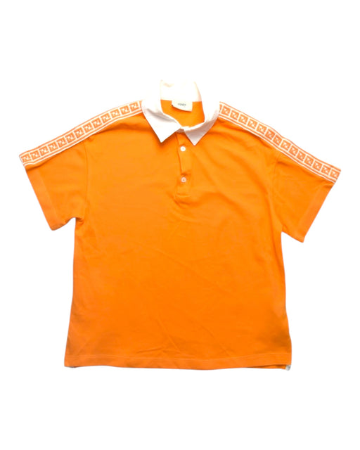 A Orange Short Sleeve Polos from Fendi in size 10Y for boy. (Front View)