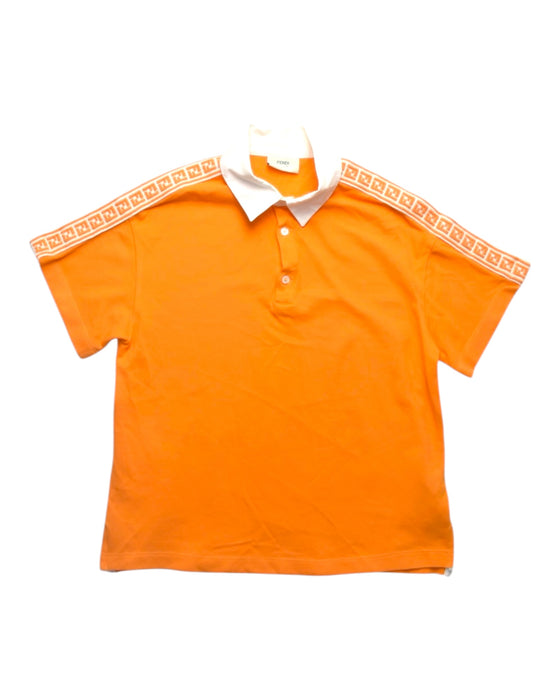 A Orange Short Sleeve Polos from Fendi in size 10Y for boy. (Front View)