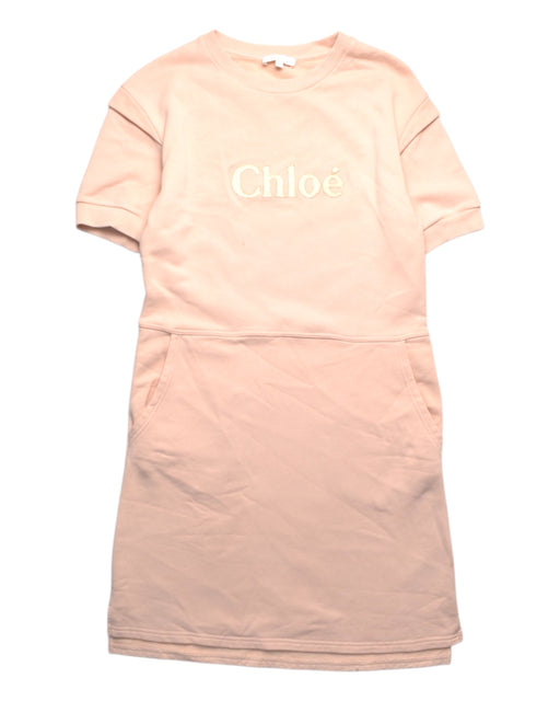 A Peach Short Sleeve Dresses from Chloe in size 14Y for girl. (Front View)