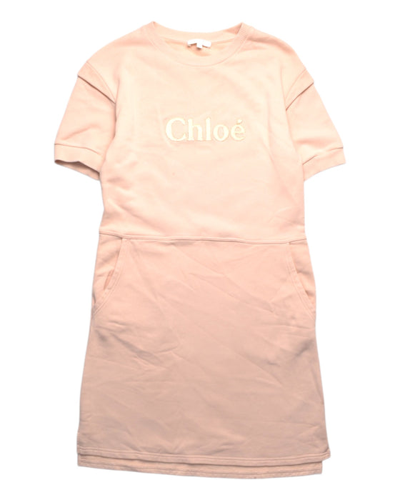 A Peach Short Sleeve Dresses from Chloe in size 14Y for girl. (Front View)