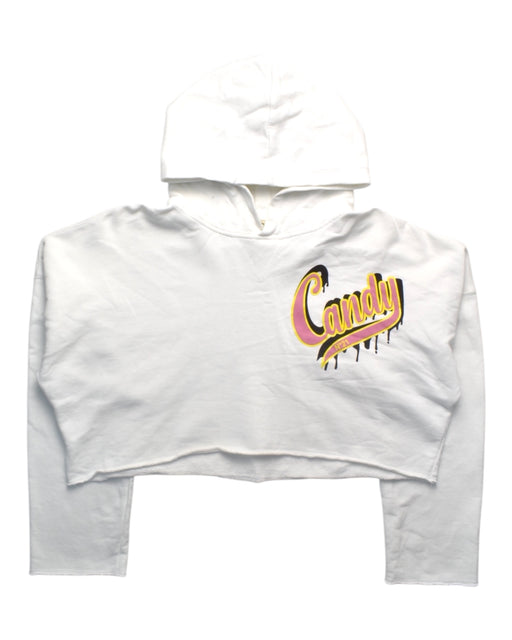 A White Hooded Sweatshirts from Nº21 in size 14Y for girl. (Front View)