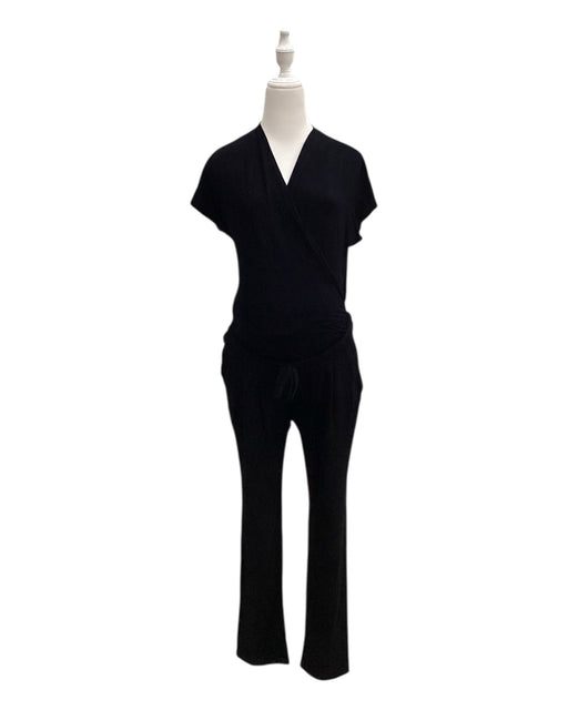 A Black Short Sleeve Jumpsuits from Seraphine in size Maternity-S for maternity. (Front View)